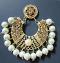 Chaand Bali Style Traditional CZ Pearls Earrings #7382 Chaand Bali Style Traditional CZ Pearls Earrings #7382