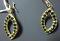 Artistic Earrings, Golden Emerald CZ Pearls Bali Earrings #7383 Artistic Earrings, Golden Emerald CZ Pearls Bali Earrings #7383