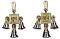 Brass With Silver Finish Antique Wall Hanging Decor of Shubh Labh w/ Bell