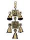 Brass Made Antique Wall Hanging Decor of Lakshmiji & Ganeshji w/ Bells 9" Brass Made Antique Wall Hanging Decor of Lakshmiji & Ganeshji w/ Bells 9"