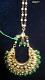 Mang Tikka, Gold Kundan encrusted Crystal Stones & Green Beads #8677 Mang Tikka, Gold Kundan encrusted Crystal Stones & Green Beads #8677
