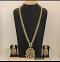 Long Traditional Design CZ Stone 1 Gram Gold Necklace & Earrings