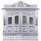 Pure Silver- Puja Mandir - Wooden Hindu Altar 25" Oxidized Mandir w/ Doors Pure Silver- Puja Mandir - Wooden Hindu Altar 25" Oxidized Mandir w/ Doors