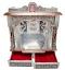 Puja Mandir - Wooden Oxidized Hindu Temple 25" Silver Mandir