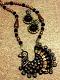 Black Terracotta Peacock Necklace Set with Jhumkas Black Terracotta Peacock Necklace Set with Jhumkas