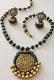 Lovely Handmade Peacock Necklace In Black & Gold with Jhumka Lovely Handmade Peacock Necklace In Black & Gold with Jhumka