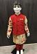 Boys Plain Red Waist Jacket w/ Silk Floral Design Kurta Set