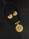 Flower pendant in Gold & Black w/earrings-Terracotta jewelry Flower pendant in Gold & Black w/earrings-Terracotta jewelry