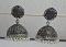 Jhumki in German Silver with Antique Finish w/ White Dangling Beads