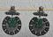 Green Stylish German Silver Earrings w/ Antique Finish