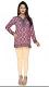 Purple Printed Crepe Full Sleeve Short Tunic Kurti S-4XL Purple Printed Crepe Full Sleeve Short Tunic Kurti S-4XL