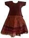 Maroon and Honey Color Cotton Pattu Pavada - Size 16 ( 1yrs to 2yrs )