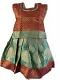 Green and Red Pattu Pavada Pattu Parikini - Size 16 ( 1yrs to 2yrs )