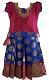 Blue and Pink Chanderi Pattu Pavada - Size 18 ( 2yrs to 3yrs) Blue and Pink Chanderi Pattu Pavada - Size 18 ( 2yrs to 3yrs)