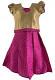 Pink and Gold Pattu Pavada - Size 18 ( 2yrs to 3yrs )