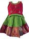 Green and Pink Pattu Pavada Pattu Parikini - Size 12 ( 0 to 6 Months ) Green and Pink Pattu Pavada Pattu Parikini - Size 12 ( 0 to 6 Months )