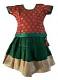Bottle Green and Red Pattu Pavada - Size 12 ( 0 to 6 months ) Bottle Green and Red Pattu Pavada - Size 12 ( 0 to 6 months )
