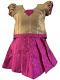 Pink and Gold Pattu Pavada - New Born