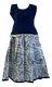 White and Navy Blue Pattu Pavada - Size 20 & Size 22