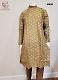 Men's Raw silk Party Wear printed floral Brown Kurta Pajama set