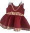 Maroon Frock w/ Kalamkari Design Patch Work for New Born Girls