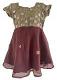 Beautiful Cream & Brown Mirror Work Frock for 2 to 3 Year Girls Beautiful Cream & Brown Mirror Work Frock for 2 to 3 Year Girls