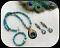 Turquoise Blue Peacock Pendant, Earrings Plus Stretchable Bracelet!!!