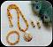 Floral Pendant ,Earrings and Stretchable Bracelet -Orange Beaded!!!