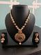 Pearl Necklace With Gold Pendent With Earrings Pearl Necklace With Gold Pendent With Earrings