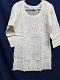 White Cotton Hand Craft Blouse Tunic Top Kurti Cocktail Wear (M)