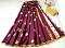 Brown cotton Mulmul Saree
