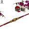 Traditional RAKHI for Brother Embellished w/ Stones & Beads + Roli & Chawal