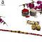 Traditional RAKHI Crafted W/ Rudraksha and Beautiful Beads + Roli & Chaval