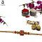 Swastika Carved RAKHI With Beads and Diamonds + Roli & Chaval Swastika Carved RAKHI With Beads and Diamonds + Roli & Chaval