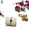 Aesthetic Rakhi W/ a Amber Gem Stone Surrounded in Gold + Roli & Chaval Aesthetic Rakhi W/ a Amber Gem Stone Surrounded in Gold + Roli & Chaval