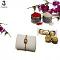 Antique Rakhi in Gold Surrounded with White Pearls + Roli & Chaval 