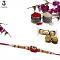 Semi Precious Stone and Kundan RAKHI in Red + Roli & Chaval