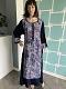 Innovative Navy Blue Colored Floral Party Wear Rayon Cotton Kurti