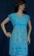 Blouse 017 Cotton Firozi Crochet Hand Embroidered Medium Size Kurti Shieno