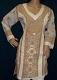 Blouse Cotton White Hand Embroidered Medium Size Tunic Top Kurti #045
