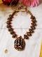 Gold tone Mahalakshmi pendant- terracotta jewelry-Temple jewelry necklace 