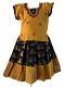 Black and Mustard Color Pattu Pavada Size 18 2yrs to 3yrs  