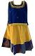 Yellow and Blue Raw Silk Pattu Pavada Size 18 2yrs to 3yrs