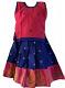 Blue And Pink Raw Silk Butta Pattu Pavada Available In Two Sizes Blue And Pink Raw Silk Butta Pattu Pavada Available In Two Sizes
