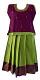 Green And Purple Raw Silk Pattu Pavada Available In Three Colors
