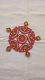 Red Small Readymade Diya Shape Rangoli Design Red Small Readymade Diya Shape Rangoli Design
