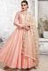 Peach Indo Western Gown - Crepe Silk - Size M Peach Indo Western Gown - Crepe Silk - Size M