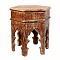 Rustic Moroccan Style 17" Distressed Six Corner Accent Table For Living Room