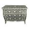 Provincial French Style Bone Inlay Dresser Chest Of Drawers In Black 42" Handmade