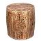 Distressed White Reclaimed Wooden  Drum Barrel Style Side  Table Stool 18"